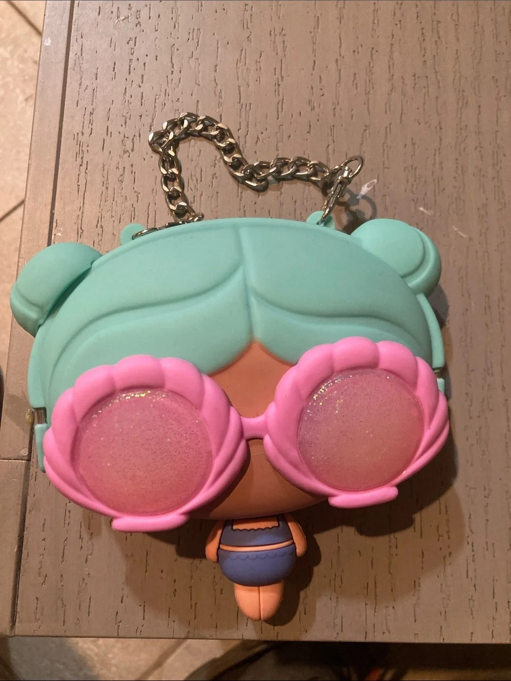 Kids Doll Keychain Bag Charm in Mint Green & Pink
